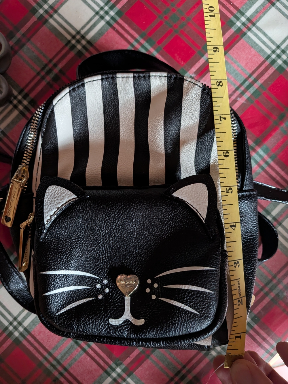 Cute Betsey Johnson Black & White Cat Mini Backpack - Women